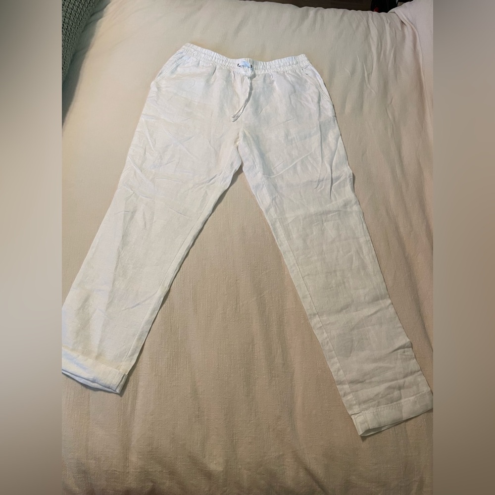 H&M White Linen Trousers